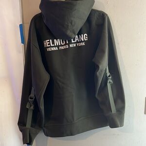 HELMUT LANG MILITARY STRAP HOODIE SIZE XL MILITARY GREEN COLOR